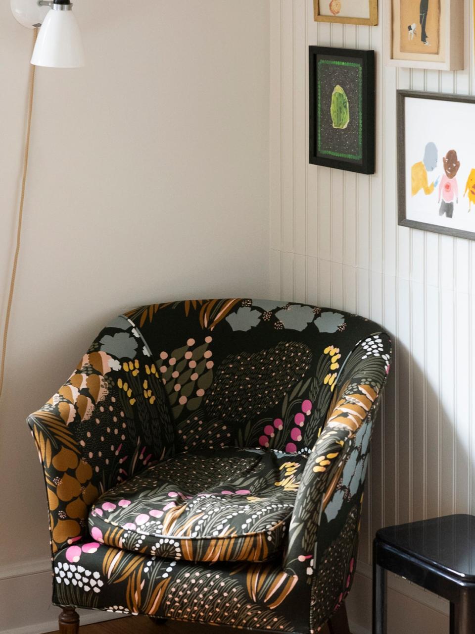 floral armchair
