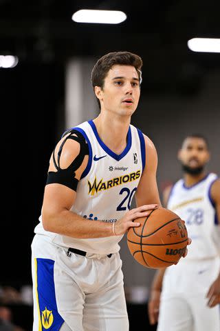 <p>David Becker/NBAE via Getty</p> Dusty Hannahs, formerly #20 of the Santa Cruz Warriors