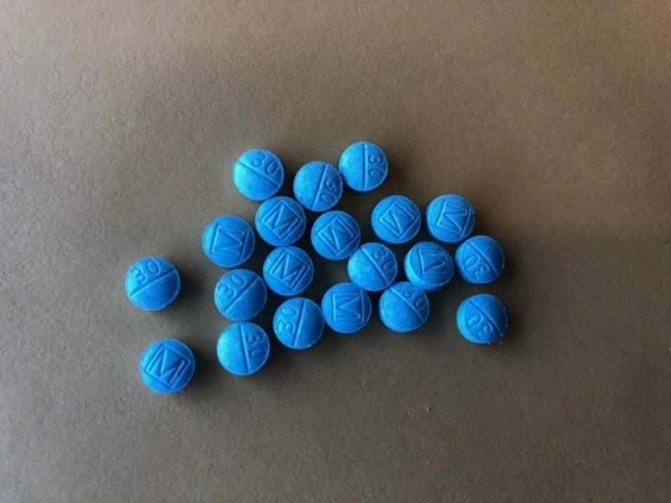 Eugene police said these are the pills disguised to look like prescription opioids that are actually the dangerous drug fentanyl.