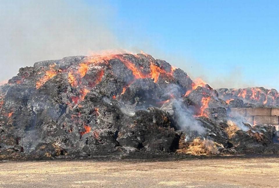 Benton County Fire District 1 battled a haystack fire at a property on Nine Canyon Road over the weekend.