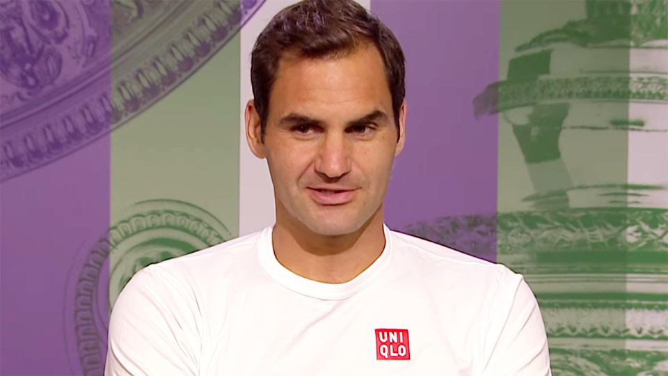 Roger Federer put on a show in his press conference after winning in Wimbledon's fourth round.