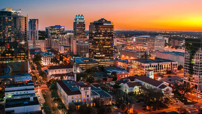 Downtown Orlando, Florida Skyline at Sunset