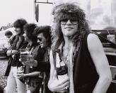 <p>Jon Bon Jovi and his band have a drink (many of them) backstage at the Monsters Of Rock festival in Mannheim, West Germany, on August 3, 1986.</p>