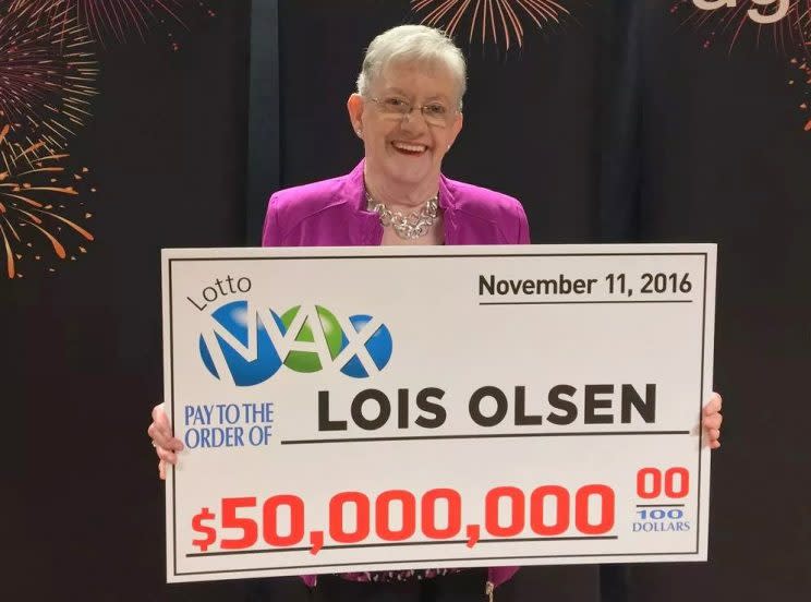 Lois Olsen struck it rich in Alberta. Photo from Alberta Gaming & Liquor Commission.