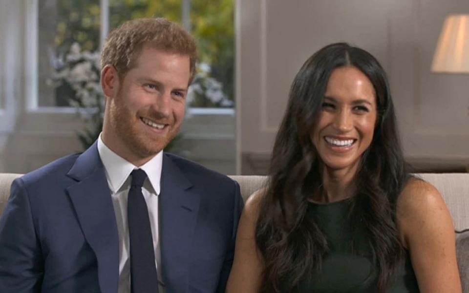 Parts of the book used quotes from Harry and Meghan's engagement interview - BBC