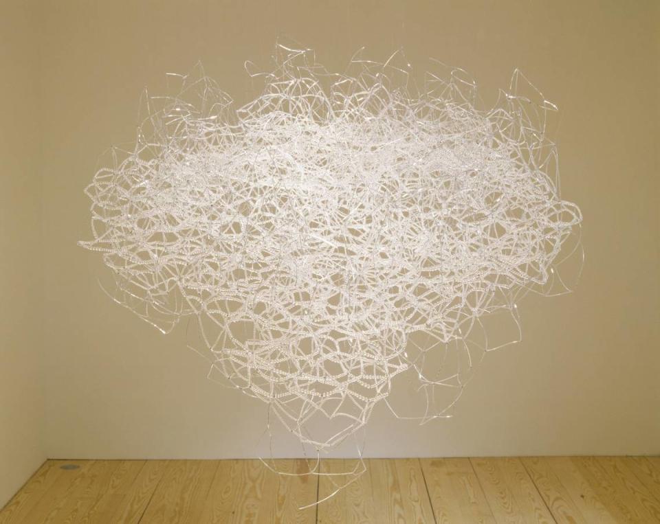 Alyson Shotz, “Coalescence,” 2006, Glass beads and wire. On loan from the Bank of America Collection. The single-installation exhibition at the Bechtler Museum runs from Dec. 9 to Aug. 9, 2024.