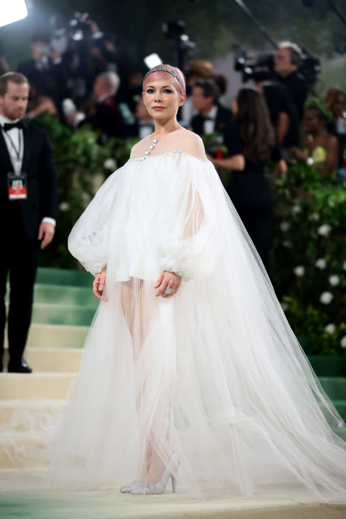 NEW YORK, NEW YORK - MAY 06: Michelle Williams attends The 2024 Met Gala Celebrating "Sleeping Beauties: Reawakening Fashion" at The Metropolitan Museum of Art on May 06, 2024 in New York City. (Photo by Dimitrios Kambouris/Getty Images for The Met Museum/Vogue)