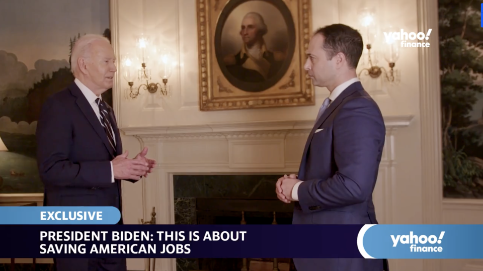 Yahoo Finance talked exclusively with President Joe Biden inside the White House this week. Topic: fresh tariffs on China.