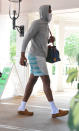 Joel Embiid of the Philadelphia 76ers arrives at the hotel as part of the NBA Restart 2020 on July 9, 2020 in Orlando, Florida. (Photo by Bill Baptist/NBAE via Getty Images)