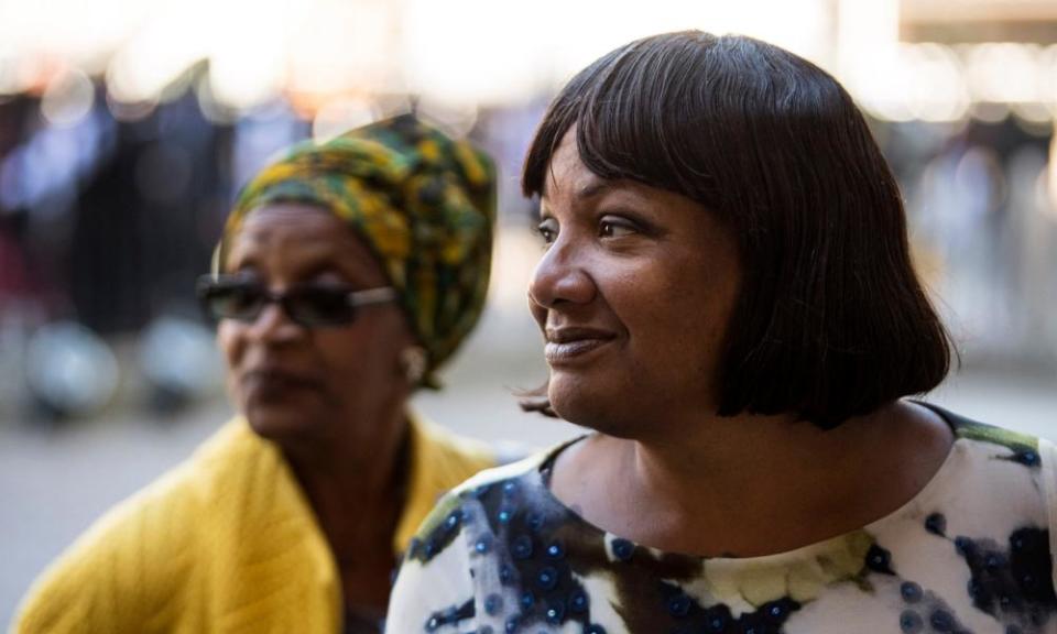 Diane Abbott, the shadow home secretary, at the service.