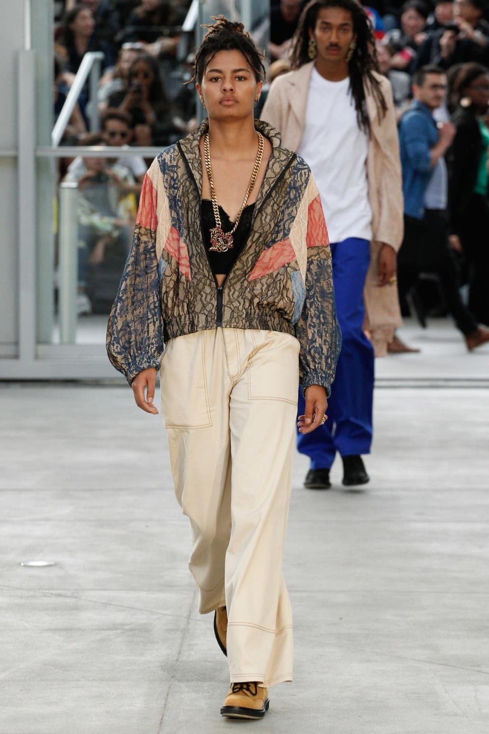 A model at the Koche September 2016 runway show in Paris.