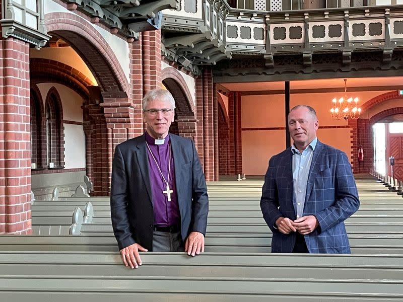 Nicolai Tangen, CEO of Norges Bank Investment Management, speaks at Trinity Church in Arendal