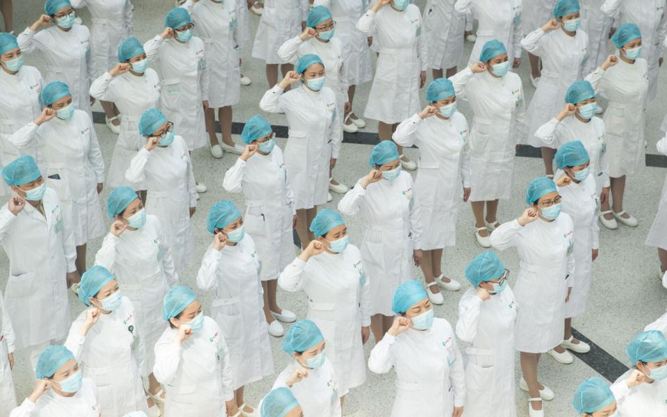 Over 90 per cent of nurses in Wuhan are women - YFC/COSTFOTO/EPA-EFE/Shutterstock /Shutterstock