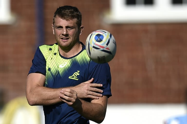 Australia's lock Dean Mumm attends a team training session at Dulwich college in south London on October 8, 2015, during the Rugby Union World Cup 2015