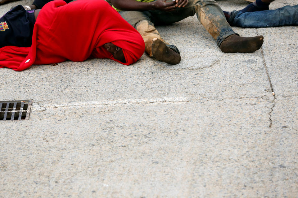 Migrants at the border in Spain’s North African enclave of Ceuta