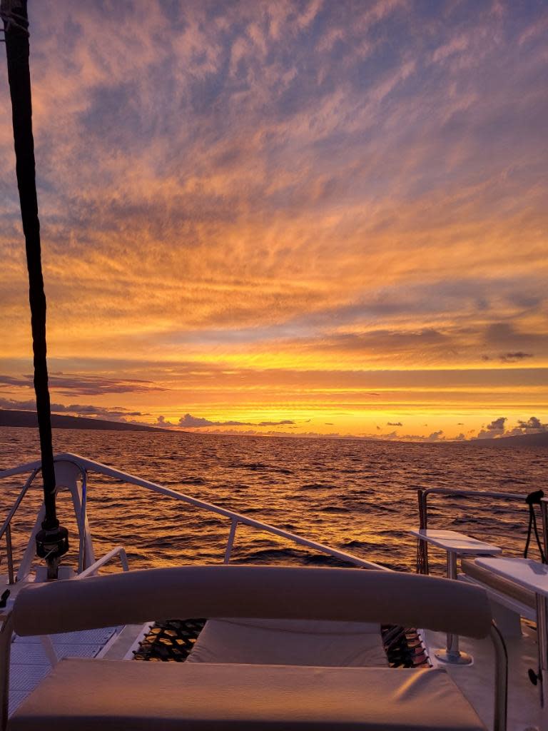 "The Wayfinder's Journey," a three-hour sunset cruise organized by Four Seasons Resort Maui, combines haute cuisine and celestial navigation. 