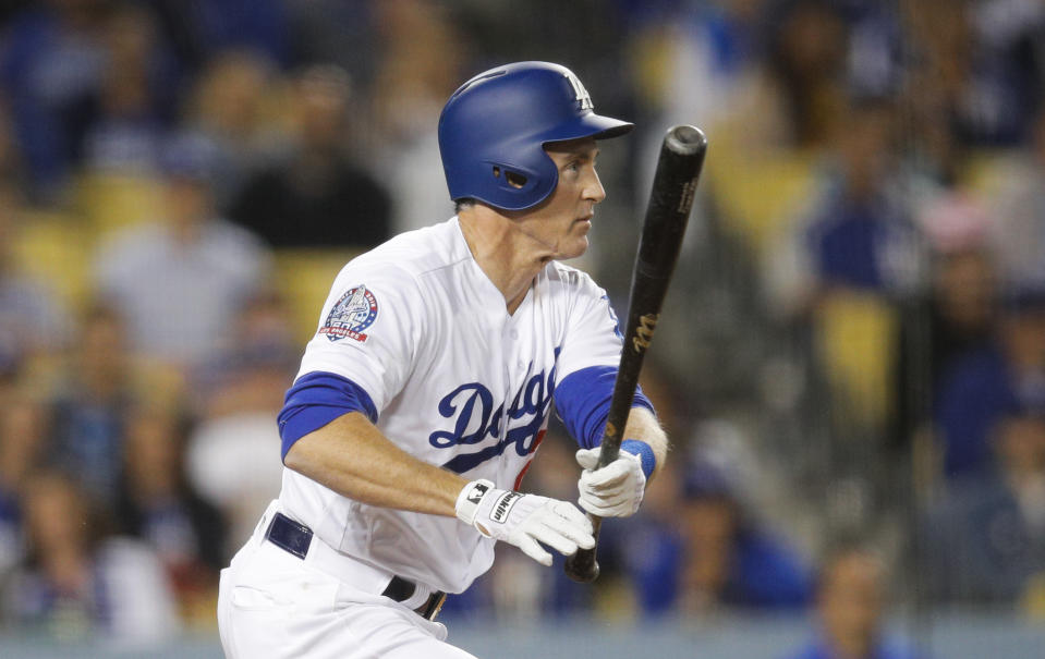 The Dodgers fell to 4-8 this season despite Chase Utley’s most fortunate two-run single. (AP)