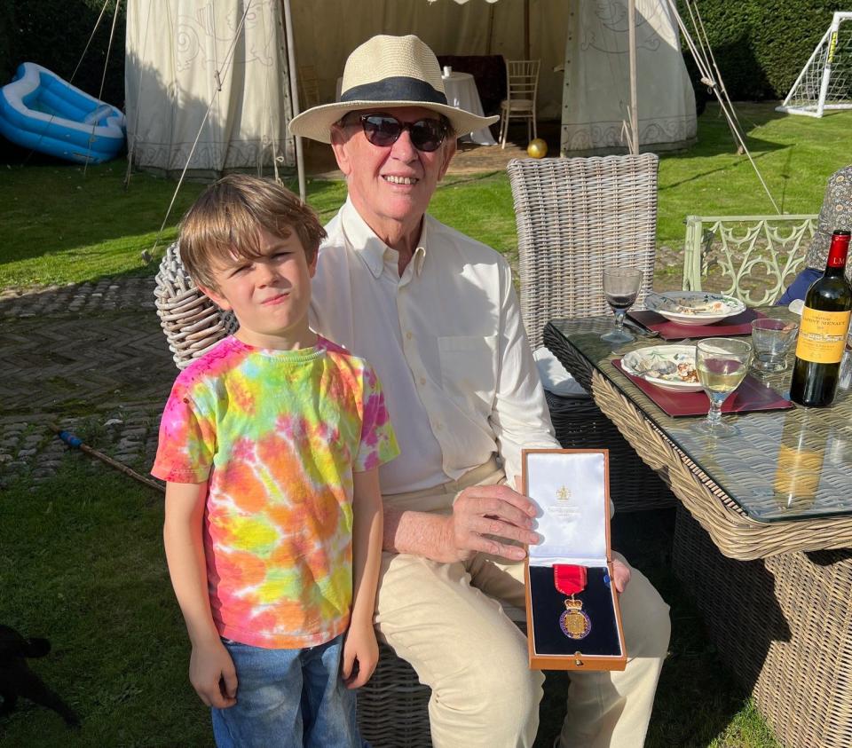 Sir Bill Cash MP with his Companion of Honour medal