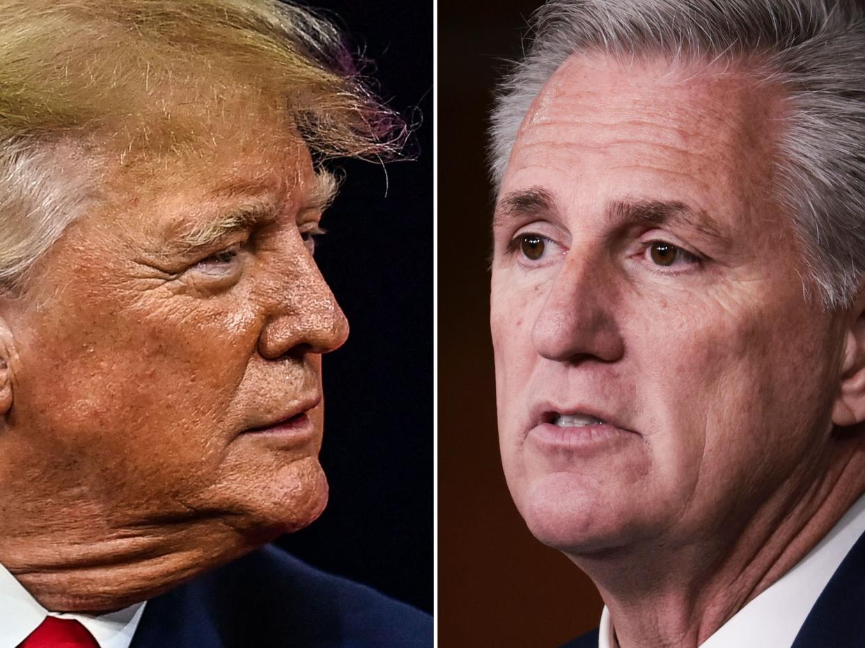Former President Donald Trump and House Minority Leader Kevin McCarthy