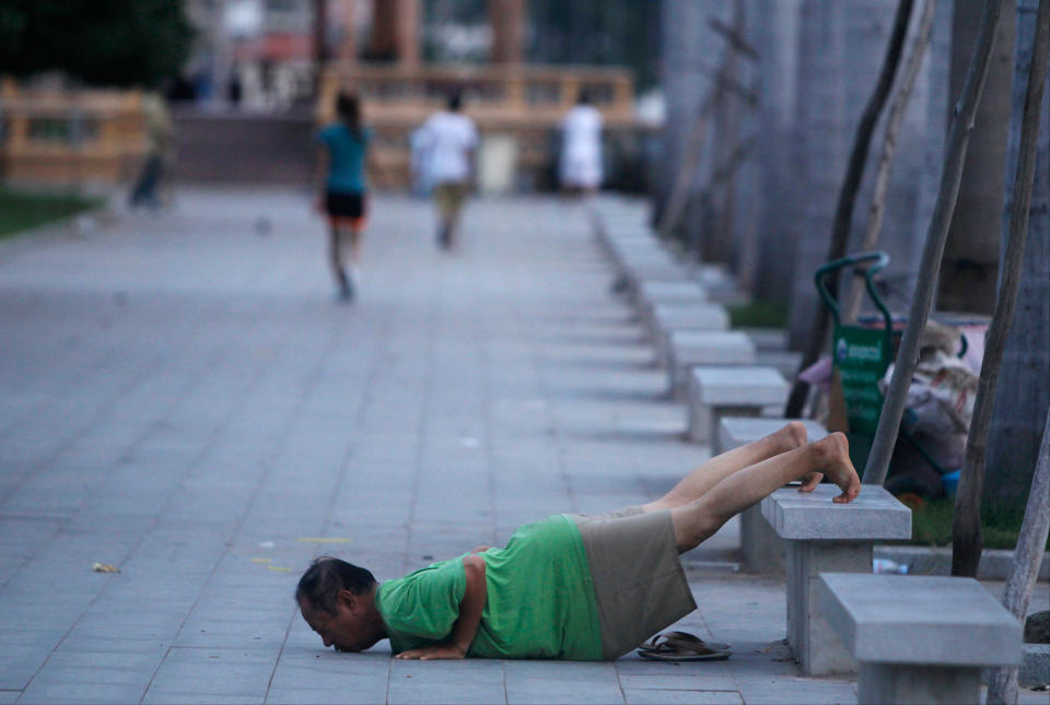 Morning exercise in Phnom Penh, Cambodia