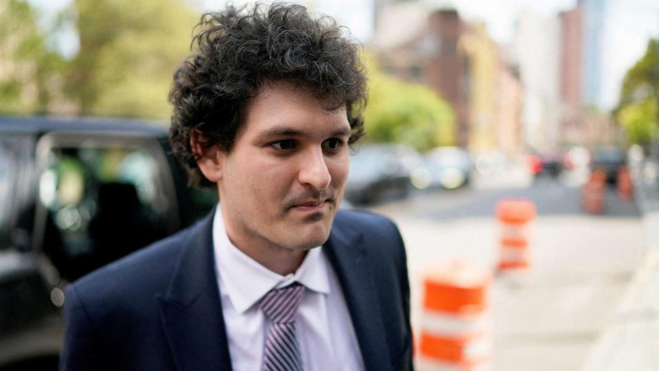 PHOTO: In this Aug. 11, 2023, file photo, Sam Bankman-Fried, the founder of bankrupt cryptocurrency exchange FTX, arrives at court in New York. (Eduardo Munoz/Reuters, FILE)