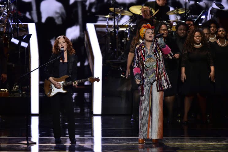 Bonnie Raitt and Andra Day (Credit: Jeffrey R. Staab/CBS)