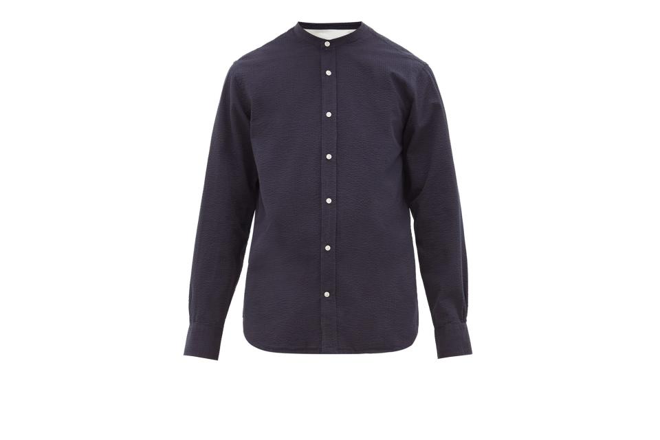 Officine Generale Band-collar shirt