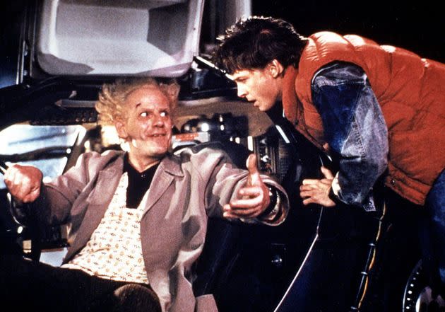 Christopher Lloyd (left) and Michael J. Fox in 