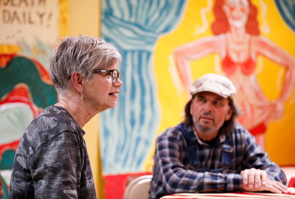 Sandi Green-Baker and David Baker, co-owners of The Shoe Tree Listening Room on East St. Louis Street, talk about the venue on Thursday, Feb. 8, 2024.