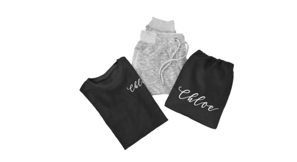 Personalised Name Lounge Pants Pyjama Gift Set