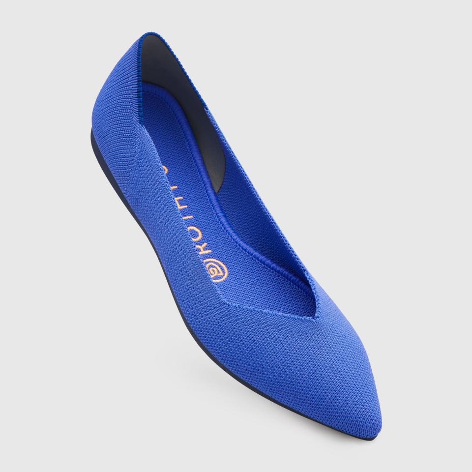 The Point flat by Rothy's in Cornflower. 