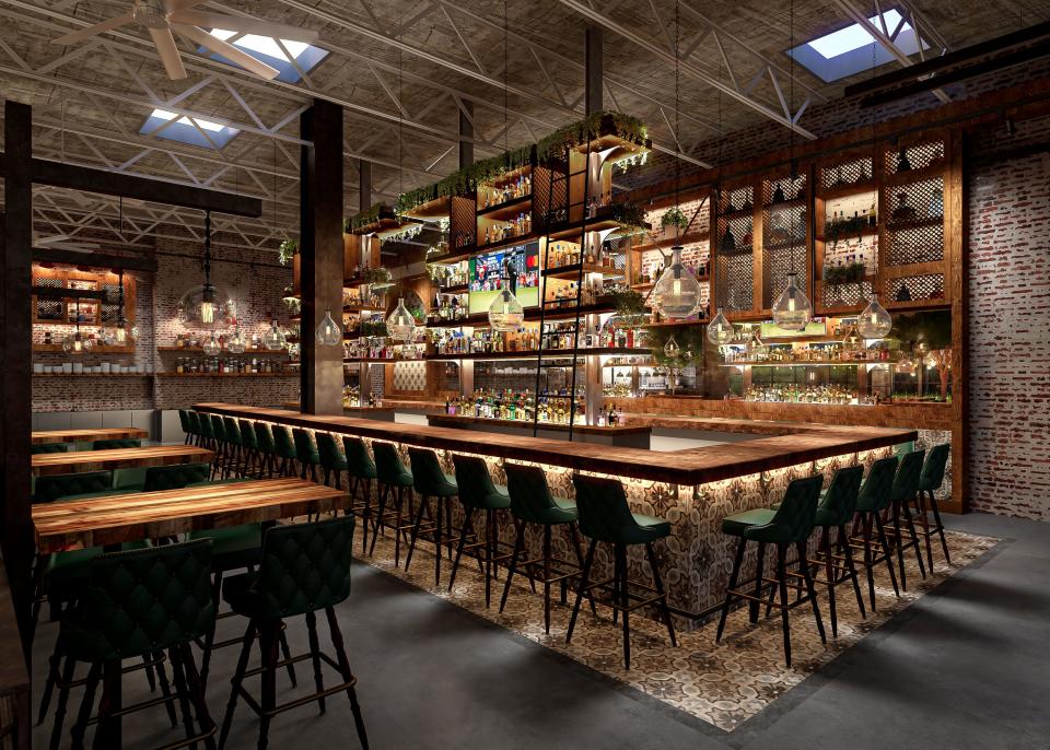 Coming to West Palm Beach: an artist's rendering of the new bar at El Camino, which will open at The Square this summer.