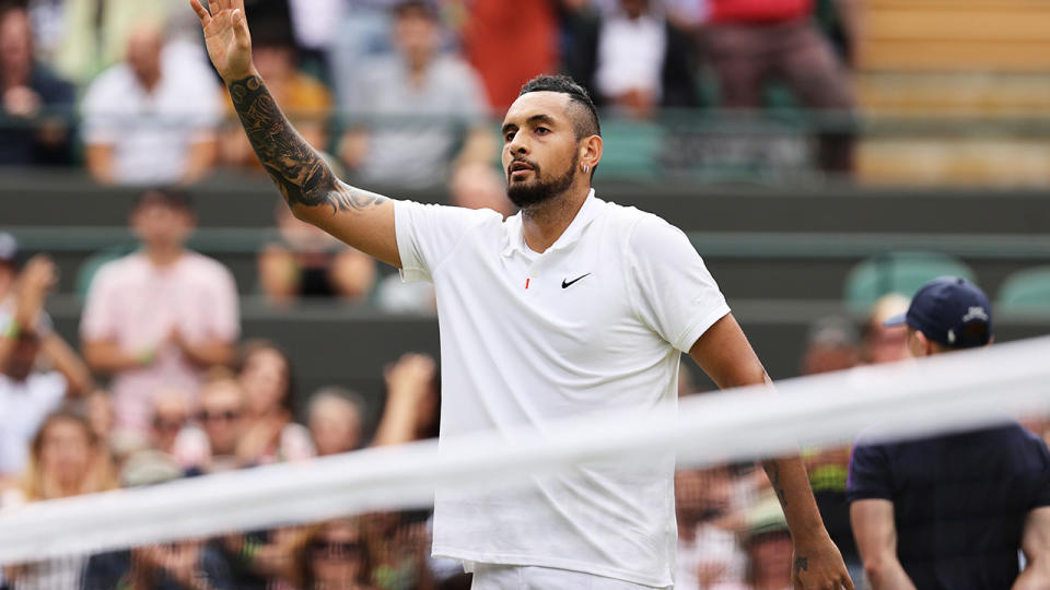 Nick Kyrgios announced he would not compete in Tokyo after his impressive return at Wimbledon. (Photo by Clive Brunskill/Getty Images)