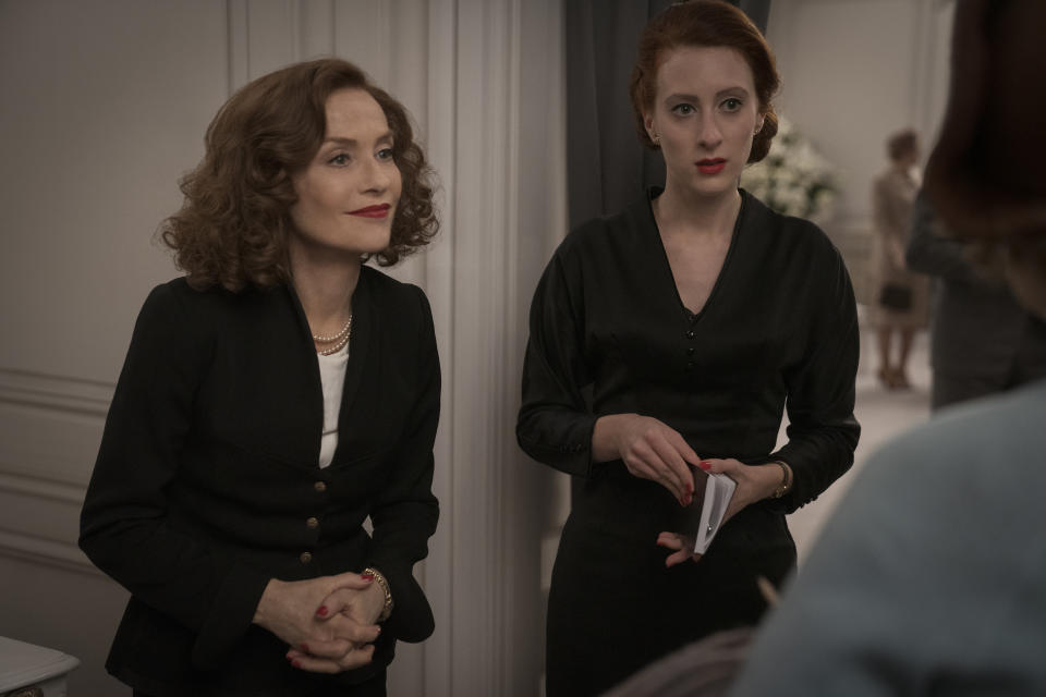 Isabelle Huppert stars as Claudine Colbert and Roxane Duran as Marguerite in director Tony Fabianâ€™s MRS.HARRIS GOES TO PARIS