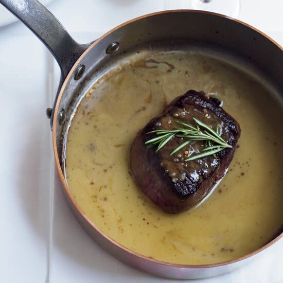 Beef Tenderloin Steaks with Celery Root Gratin