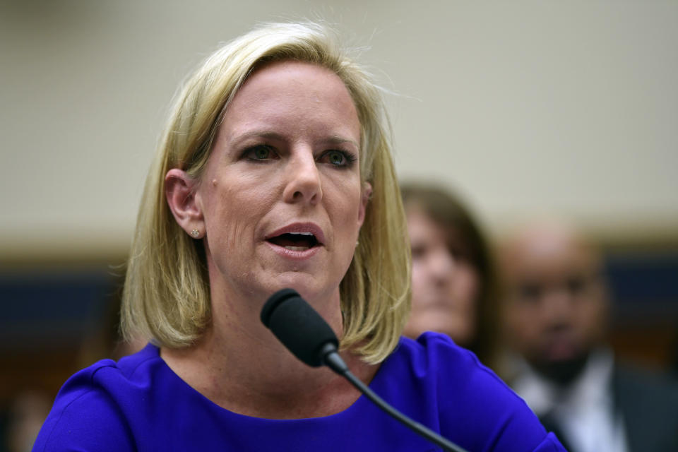 Homeland Security Secretary Kirstjen Nielsen testifies before the House Judiciary Committee on Thursday. (Photo: Susan Walsh/AP)