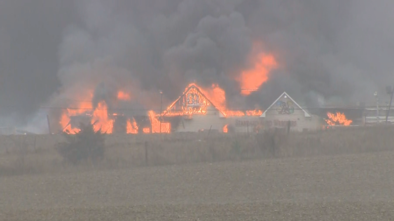 Fire crews monitor hot spots after 5-alarm blaze in Scarborough