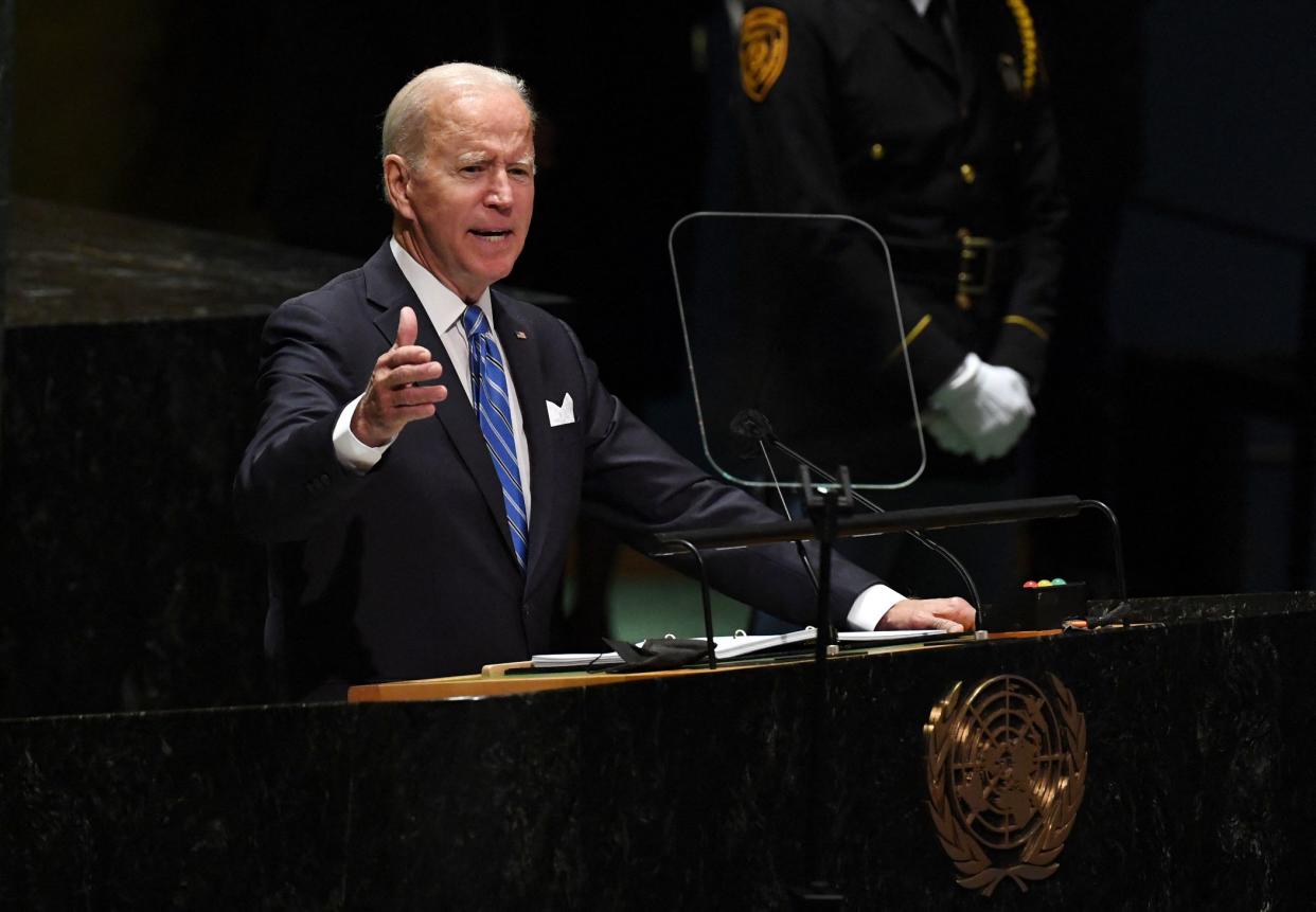 President Joe Biden addresses the 76th Session of the UN General Assembly on September 21, 2021 in New York.