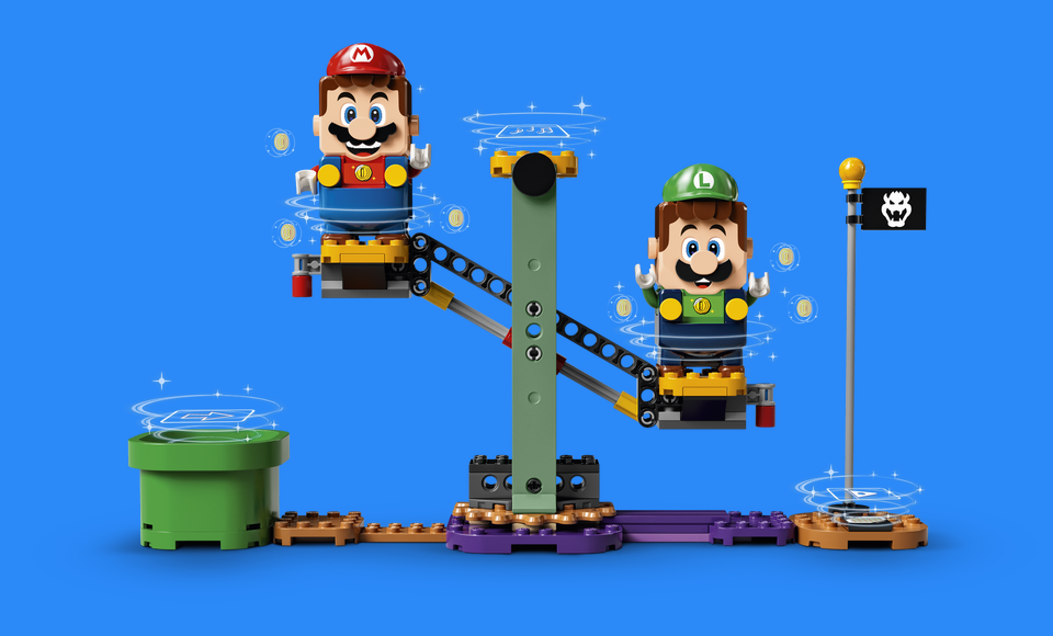 Kids can guide the Mario Bros. through courses they build with their own hands with these Super Mario Lego kits. 