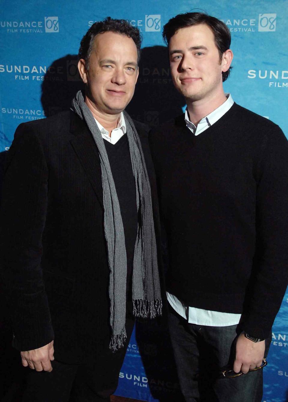 Tom Hanks and Colin Hanks attend "The Great Buck Howard" After Party at Pierpont Place during the 2008 Sundance Film Festival on January 18, 2008 in Salt Lake City, Utah