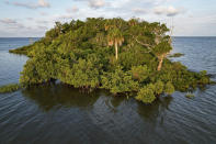 Sweetheart Island, off the coast of Yankeetown, Fla., is seen on Aug. 5, 2023. While Patrick Parker Walsh's private island ranks among the most unusual purchases by pandemic fraudsters, his crime was not unique. He is one of thousands of thieves who perpetrated the greatest grift in U.S. history. They potentially plundered more than $280 billion in federal COVID-19 aid; another $123 billion was wasted or misspent. (AP Photo/Julio Aguilar)