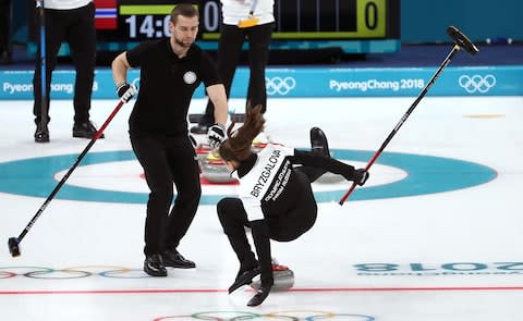 curling fall - Credit: 2018 Getty Images/Jamie Squire