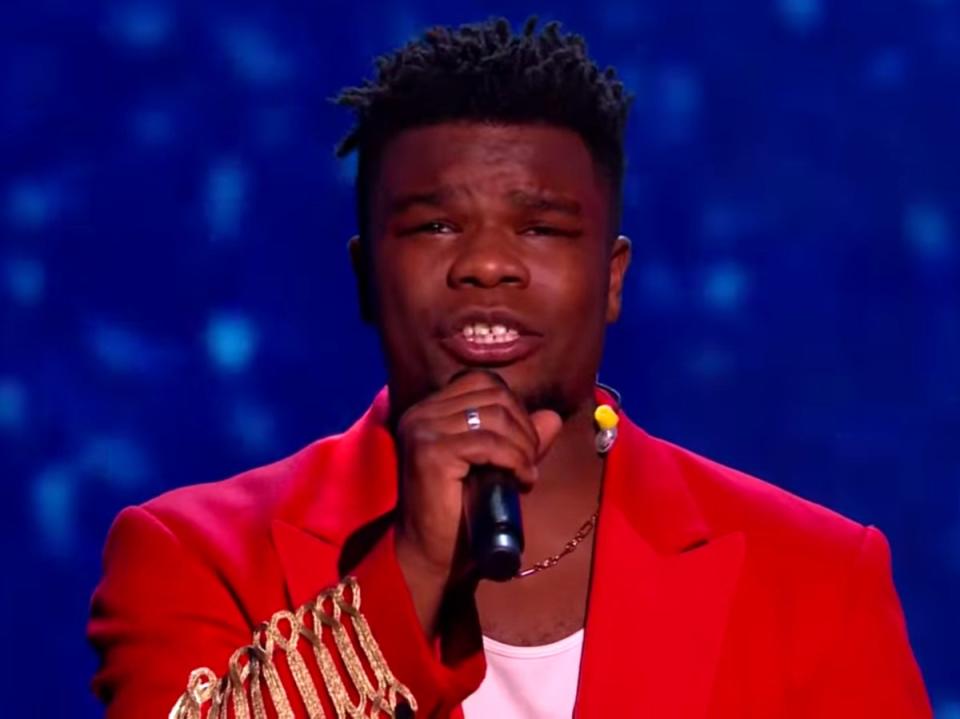 Levi Davis appearing on Celebrity X Factor in 2019 (X Factor UK/YouTube)