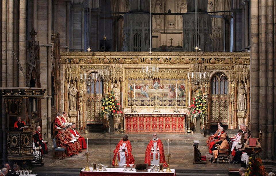 Queen Elizabeth and Prince Philip ninth inauguration of the General Synod at Westminster Abbey