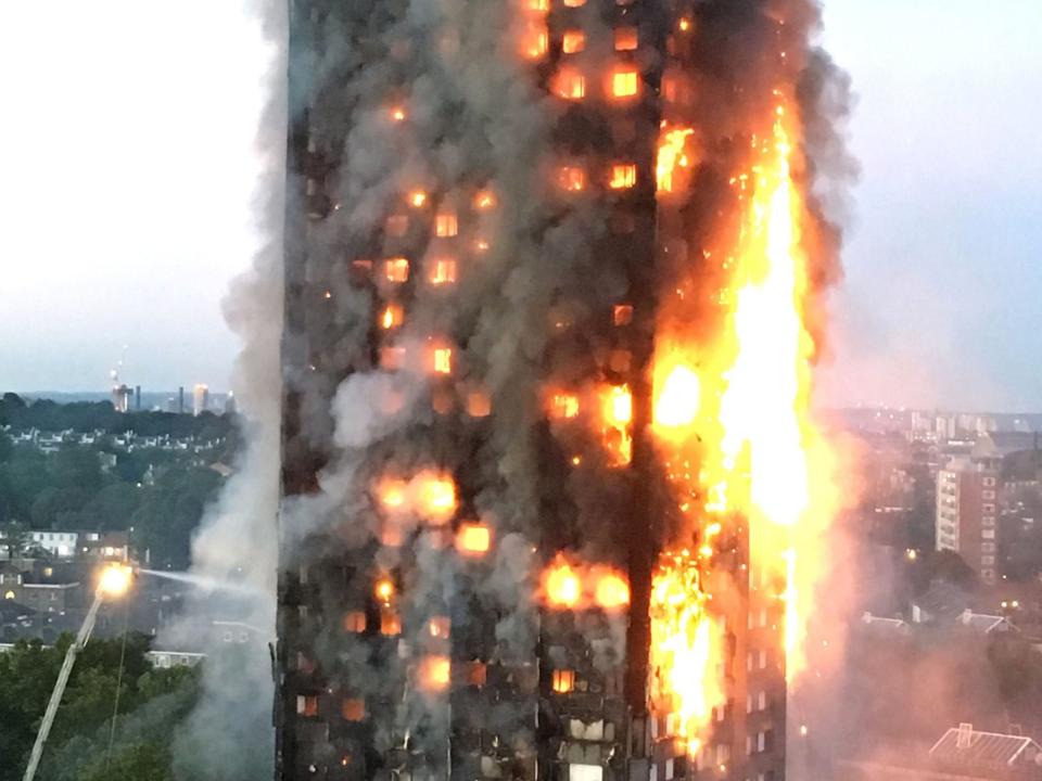 The firefighter tried to get residents to leave the flaming tower by banging on doors: PA