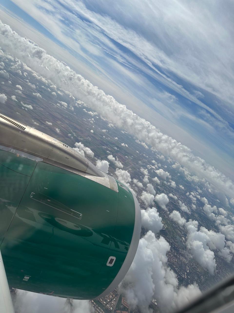 The view from a plane window.