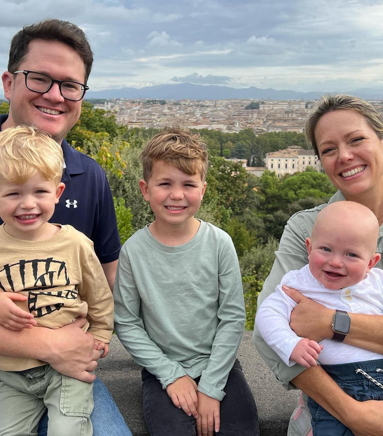 The couple share three kids, Calvin (center), Oliver, (left) and Russell. (@dylandreyernbc via Instagram)