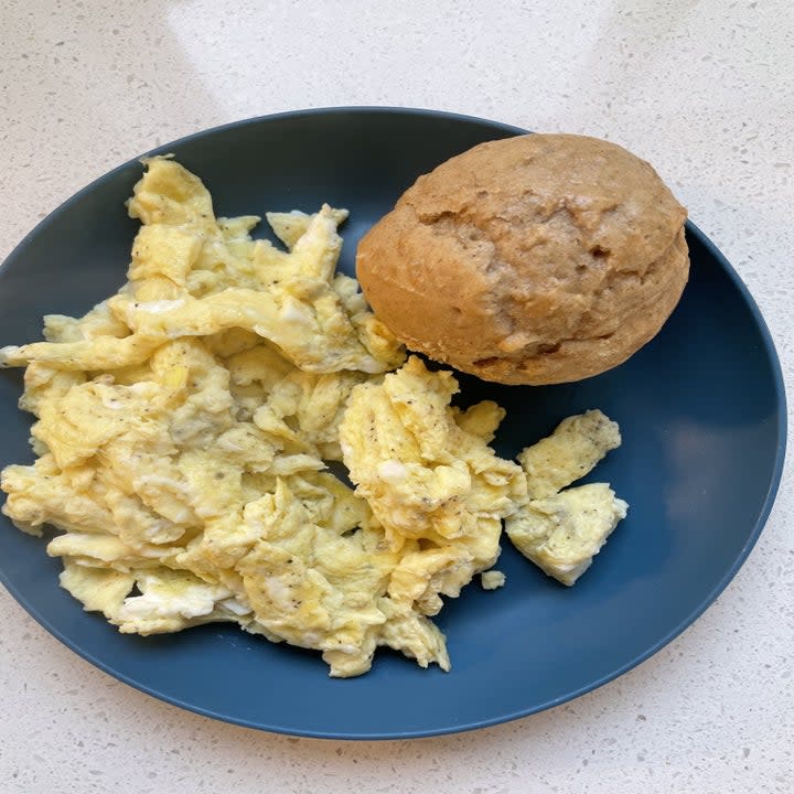 Eggs and muffins for breakfast