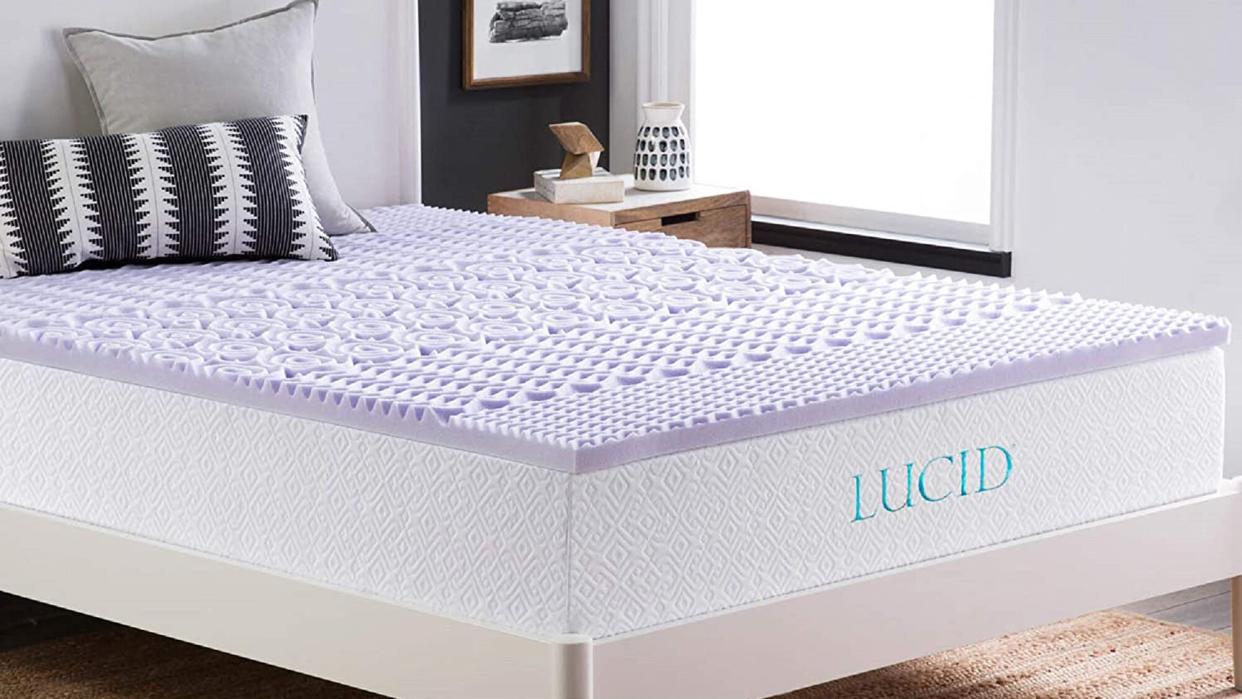 LUCID 2 Inch 5 Zone Lavender Memory Foam Mattress Topper