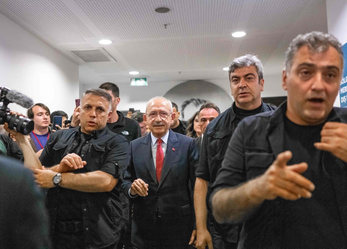 Opposition leader Kemal Kilicdaroglu in Ankara on Sunday evening (AFP)